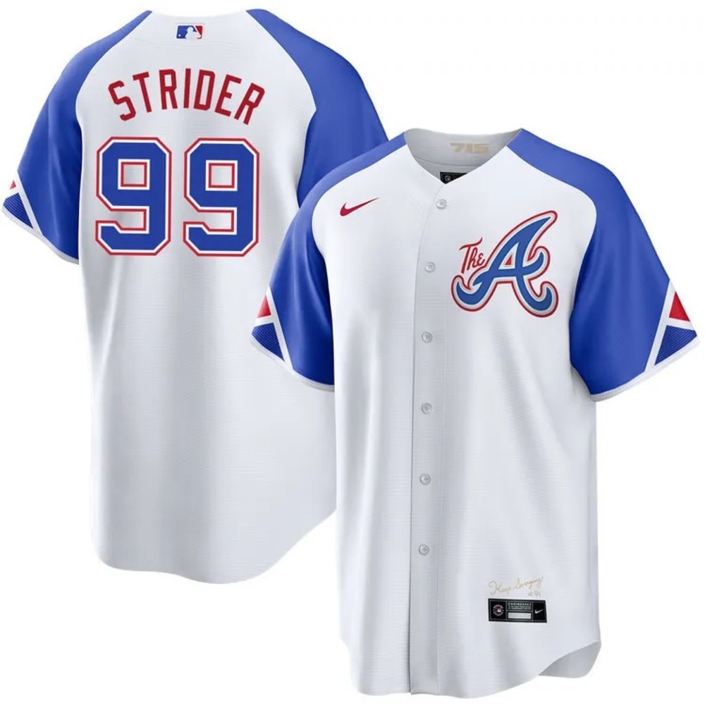 Spencer Strider 99 Atlanta Braves City Connect Men Jersey – White